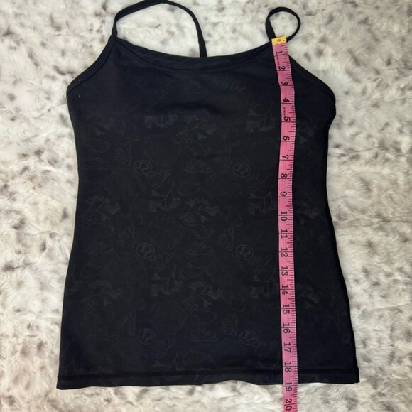 Lululemon tank top seashell π beach ocean theme black with mesh chest accent - Picture 6 of 6